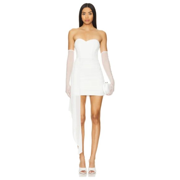 Chiffon Superdown Alivia white strapless dress - Picture 13 of 13